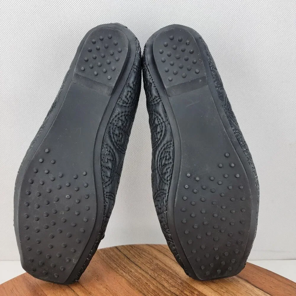Tory Burch Womens Size EU37 US6.5 Black Leather Flat Ballet Shoes